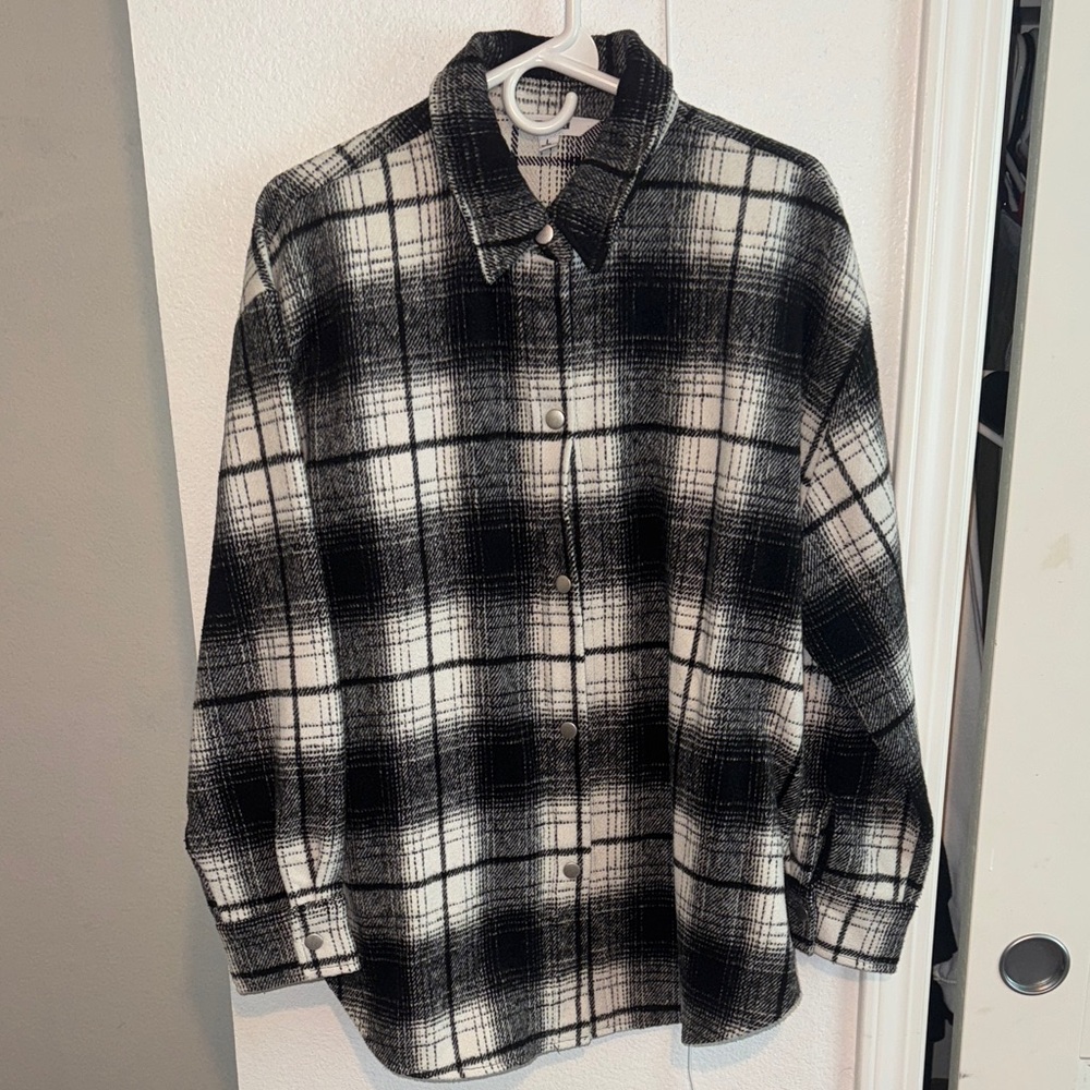 Steve Madden Black and White Plaid Women's Jacket